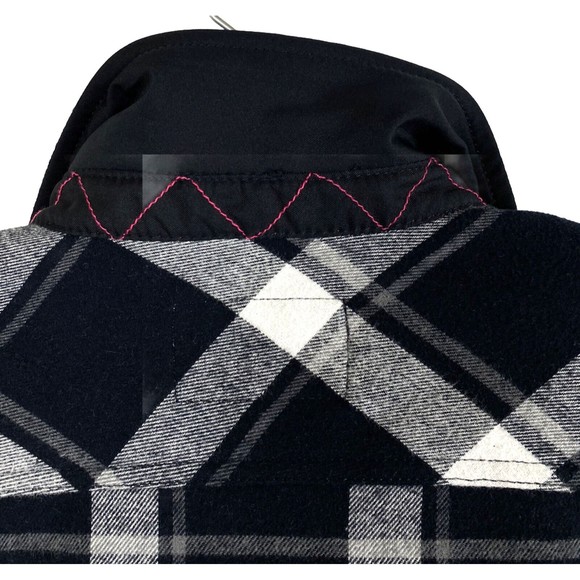 Orvis Buffalo Shacket Plaid Flannel Fleece Lined Women Medium Pockets Snap Front - Picture 5 of 12